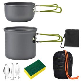 8Pcs Camping Cookingware Set Aluminum Pot Foldable Knife Fork Spoon For Hiking Picnic Outdoor