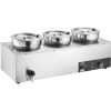 VEVOR Electric Soup Warmer, Three 7.4QT Stainless Steel Round Pot 86~185°F Adjustable Temp