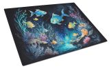 Bioluminescent Fish Glass Cutting Board Decorative Tempered Glass Kitchen Cutting and Serving Board Large Size Chopping Board