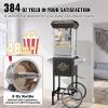 VEVOR Popcorn Popper Machine with Cart Popcorn Maker 850W 8 Oz 48 Cups Black