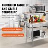 VEVOR Stainless Steel Prep Table, 35 x 24 x 31 Inch, 700 lbs Load Capacity, Heavy Duty Metal Worktable with 3 Adjustable Height Levels